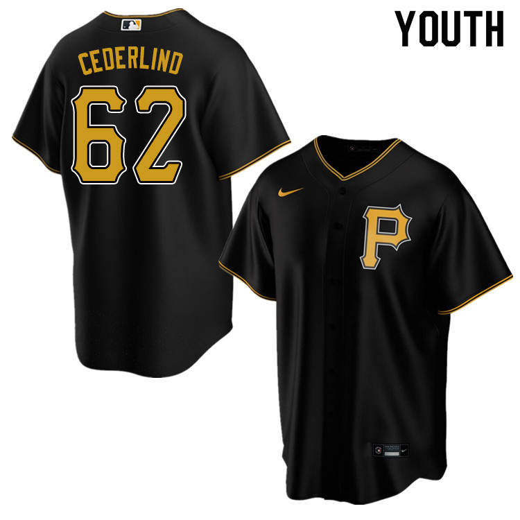 Nike Youth #62 Blake Cederlind Pittsburgh Pirates Baseball Jerseys Sale-Black